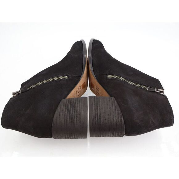 Eileen Fisher Melrose Ankle Booties Womens 9 Black Nubuck Block Heel zip up - Picture 10 of 14